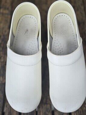 Dansko White Slip-On Clogs